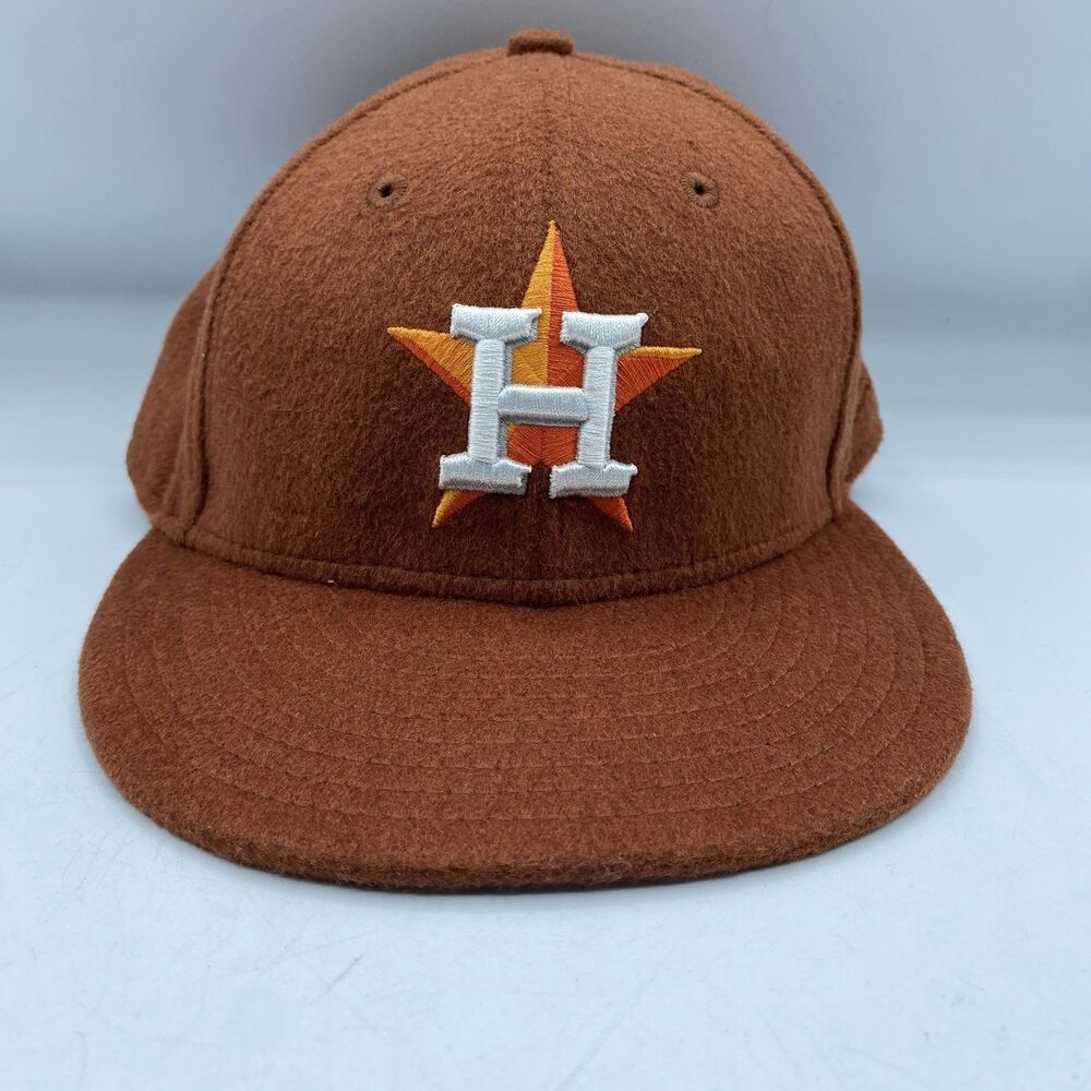 Houston Astros New Era 59 Fifty Hat Mens 7 1/4 Orange Wool Belnd Logo MLB NWOT